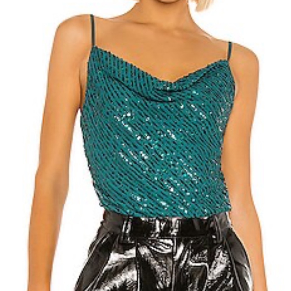 NBD Teal Sequin Women's Top